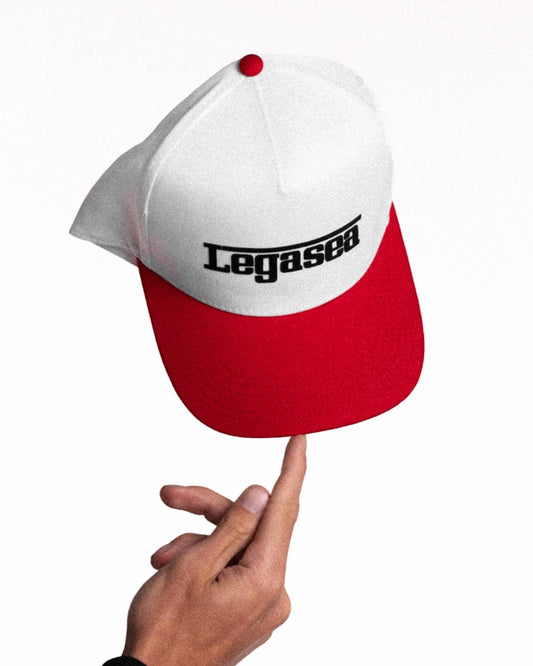 "Legasea" Hat - White & Red